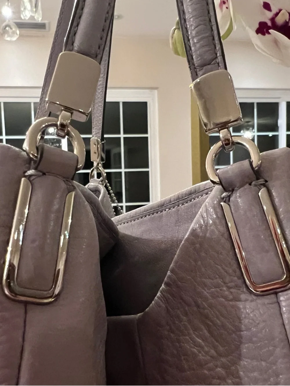 Coach Madison Phoebe Gray Pebbled Leather Hobo Shoulder Bag Luxe Boutique ~ EUC